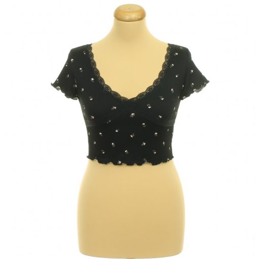 H&M csipkés virágmintás top