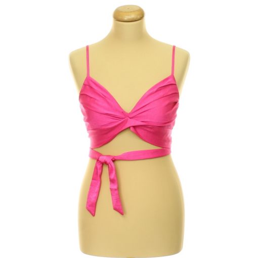 Shein pink szatén top