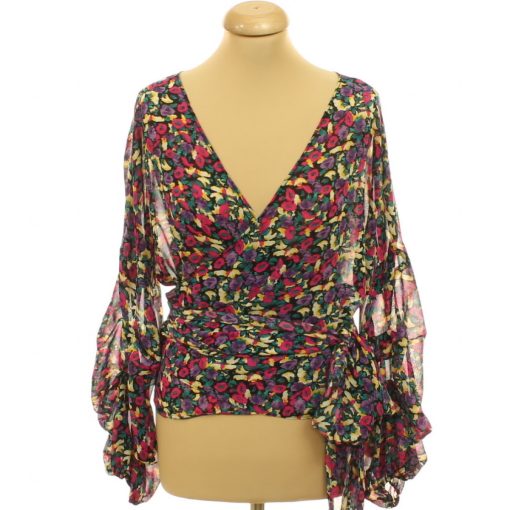 NastyGal virágmintás átlapolt felső