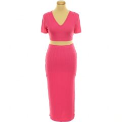 Shein pink top-szoknya szett