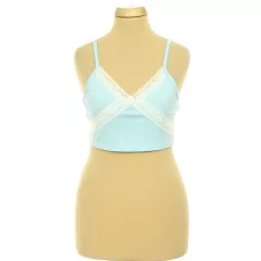 Shein csipkés kék top