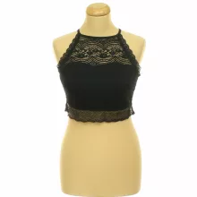BodyFlirt fekete csipke top