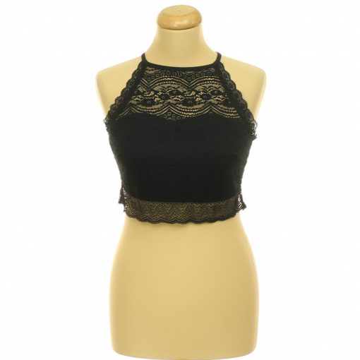 BodyFlirt fekete csipke top
