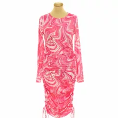 Shein mintás pink ruha