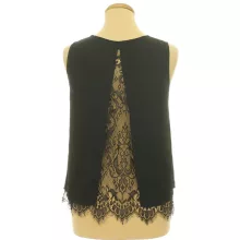 Shein csipkebetétes fekete felső