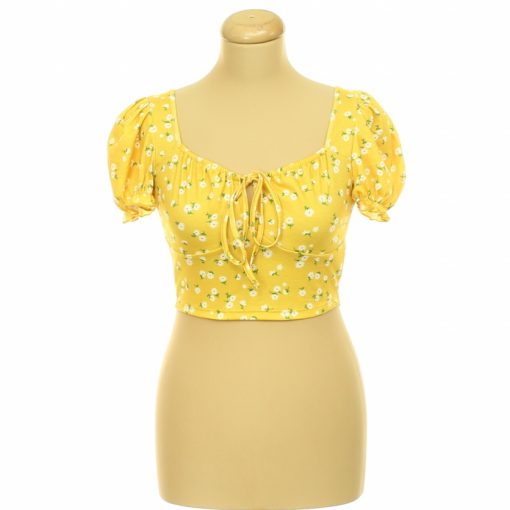 Shein virágmintás sárga top