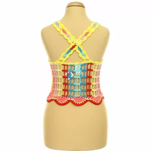 Shein színes horgolt top