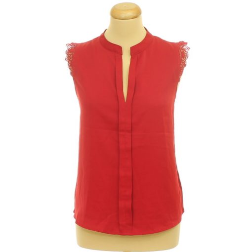 Shein csipkés piros blúz