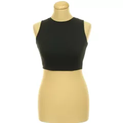 Shein fekete bordázott top