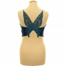 Shein türkiz bársony top
