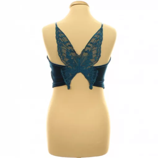 Shein türkiz bársony top