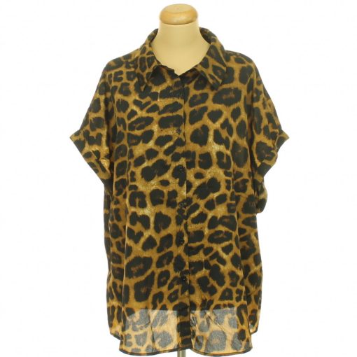 Shein leopárdmintás barna ing