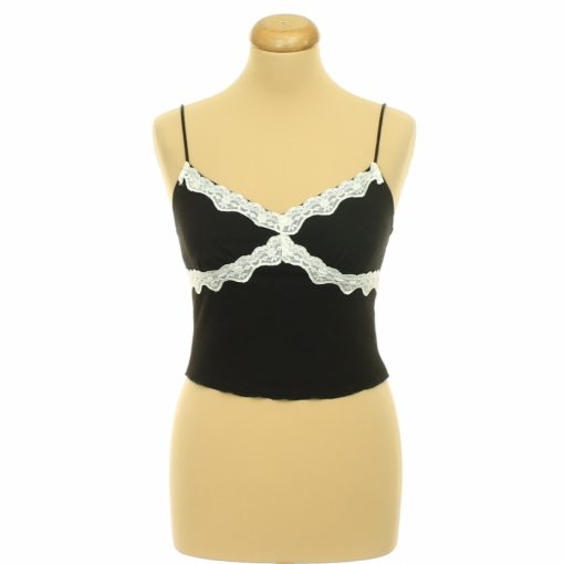 Shein csipkés fekete top