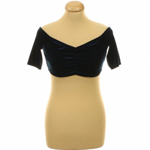 Missguided sötétkék bársony top