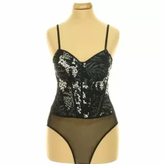 New Look hímzett fekete necc body