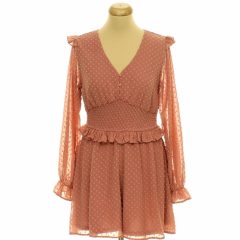 Fishbone mintás barna overál