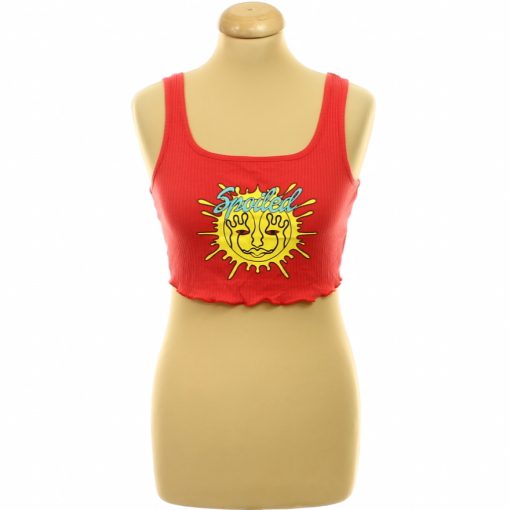 Shein mintás piros top