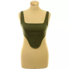 Pretty Little Thing khakizöld corset top