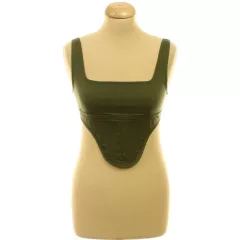 Pretty Little Thing khakizöld corset top