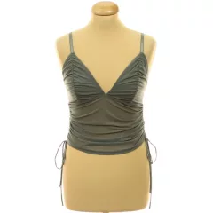 Divided ráncolt necc top
