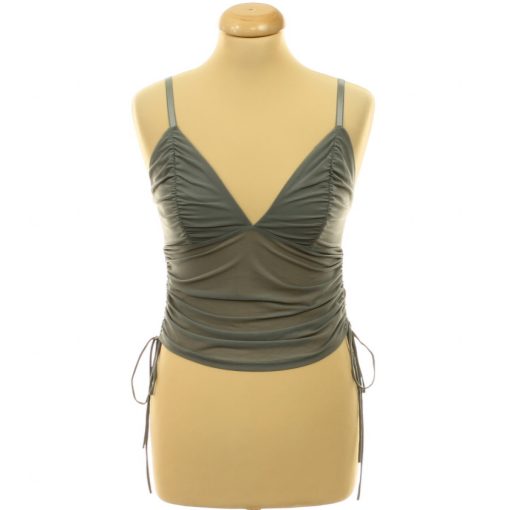 Divided ráncolt necc top