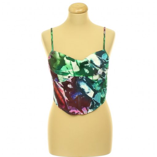Pretty Little Thing mintás corset top