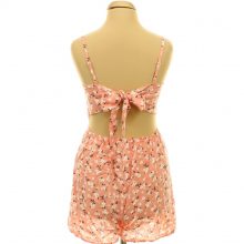 Select virágmintás rózsaszín overál