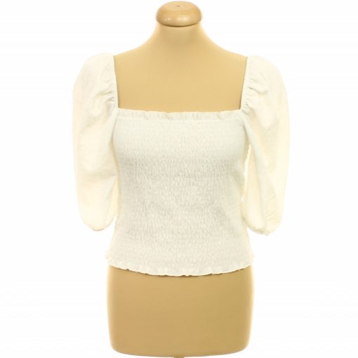 H&M gumírozott fehér blúz
