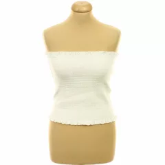 H&M fehér gumírozott top