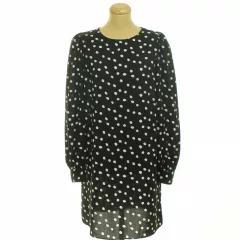 Papaya pöttyös fekete ruha