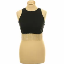Shein strasszköve fekete top