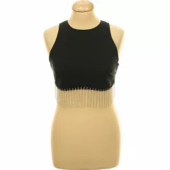 Shein strasszköve fekete top