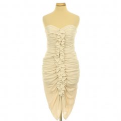 H&M fodros bézs ruha