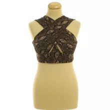 Shein mintás barna top