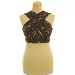 Shein mintás barna top