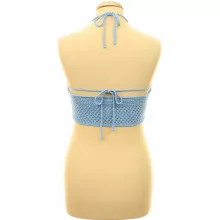 Mango kék horgolt top