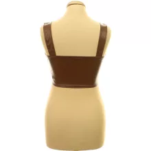 Barna műbőr corset top