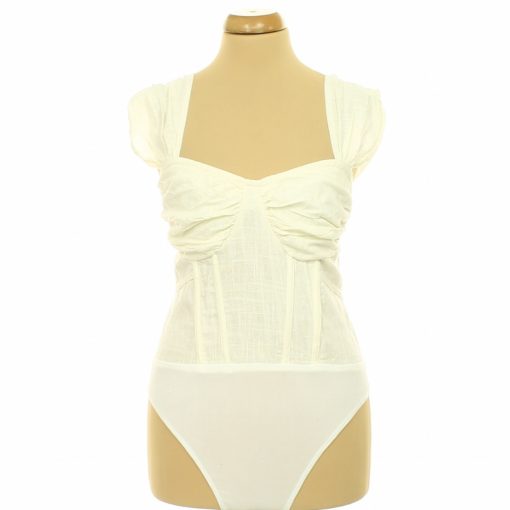 Pretty Little Thing krémszínű body