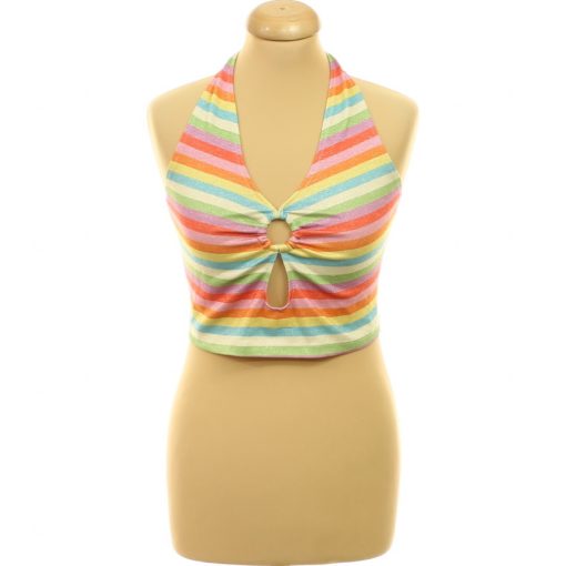 Primark színes csíkos csillámos top