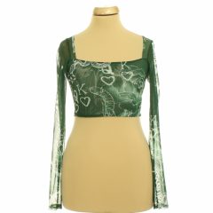 Pretty Little Thing mintás zöld necc top