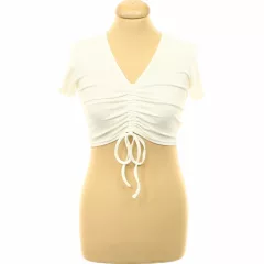 Shein ráncolt krémszínű felső