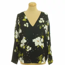 River Island virágmintás fekete blúz