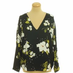 River Island virágmintás fekete blúz