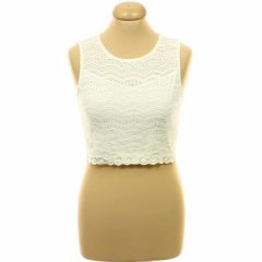 Primark krémszínű áttört mintás top