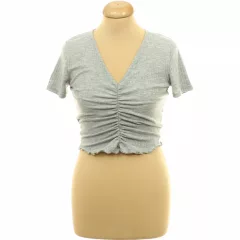 New Look ráncolt szürke top