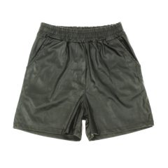 Fekete műbőr rövidnadrág