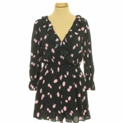 Miss Selfridge virágmintás fekete overál