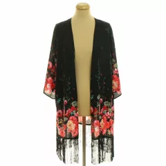 Divided virágmintás kimono