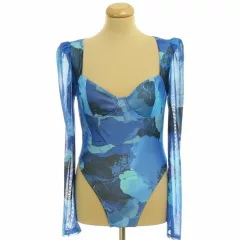 Shein mintás kék body