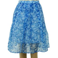 Virágmintás kék organza szoknya